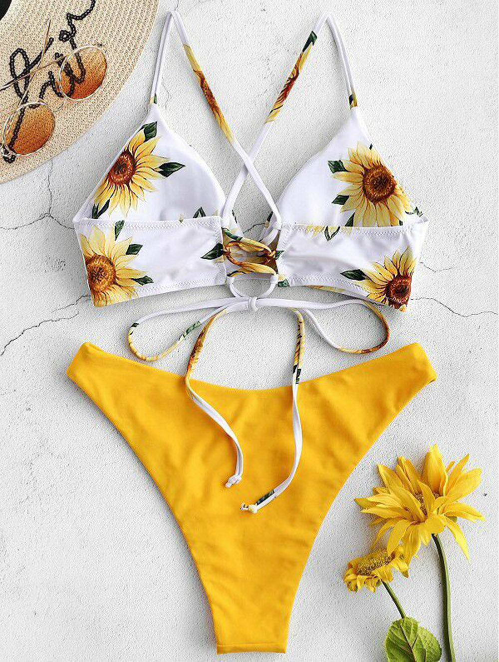 Bikini set sunflowers yellow