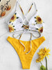 Bikini set sunflowers green