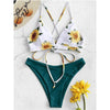 Bikini set sunflowers green