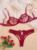Lingerie Set Wine Red
