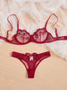 Lingerie Set Wine Red
